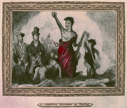 Tableau détourné représentation le libertin guidant le peuple pendant la révolution Tableau détourné représentation le libertin guidant le peuple pendant la révolution